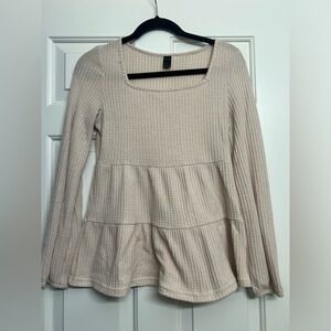 peplum long sleeve shirt